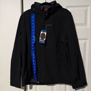 Gerry Full Zip Wind Water Resistant Fleece Softshell Hooded Raincoat Jacket L